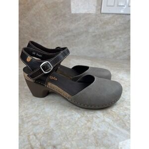 Mary‎ Jane Sling Back Clogs Brown Suede Jungla Made In Spain Size 8.5 Women's